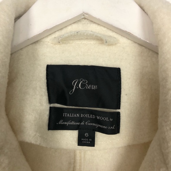 J. Crew Boiled Wool cream double breasted peacoat - Picture 4 of 8